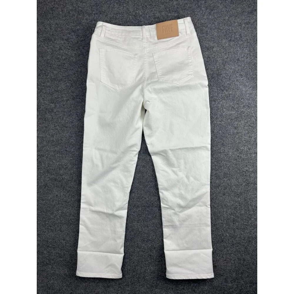 Frye Jeans Womens 4/27 White High Rise Stretch Denim‎ 5-Pocket Straight Leg Fit